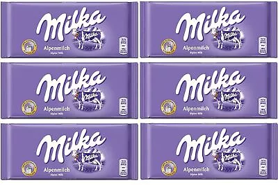 Milka Alpenmilch Alpine Milk Chocolate 100g (Pack Of 6) • $17.91