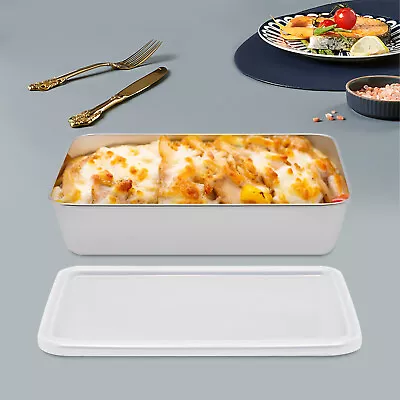 Lasagna Deep Baking Pan With Lid Cake Pan Cookie Bakeware Stainless Steel  • $15