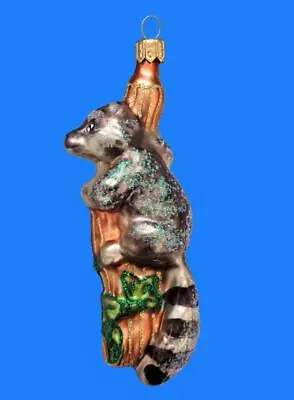 Raccoon In Tree European Blown Glass Christmas Tree Decoration Ornament Branch • $24.95