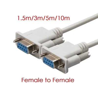 DB9 Serial Cable 9 Pin RS232 Female To Female PC Converter Extension Cable • $15