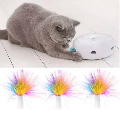 3PCs Pet Automatic Cat Interactive Toys Replace Feather Electronic Rotating Toys • £6.54