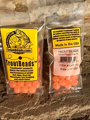 Troutbeads 10 Mm Peach Roe 1 Pack • $2.84