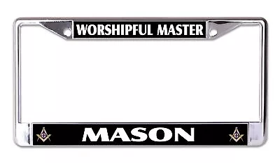Worshipful Master Mason Chrome License Plate Frame • $22.99