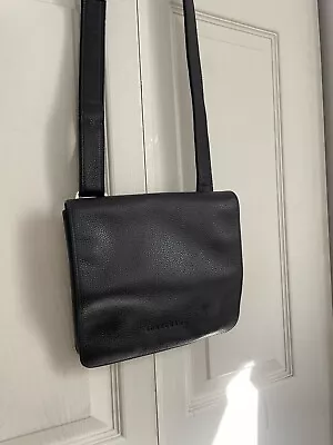 Longchamp Black Leather Crossbody Purse Handbag • $62