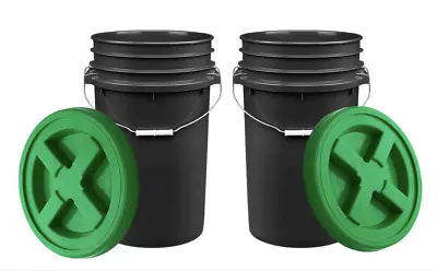 7 Gallon Bucket Pail With Screw On AirTight Lid Food Grade BPA Free ( 2 Pack) • $69.77
