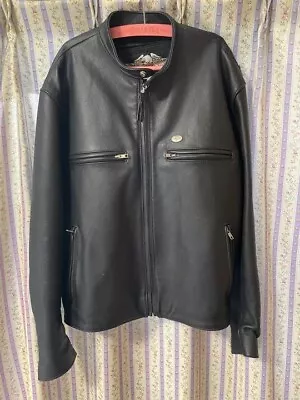 Harley Davidson Riders Jacket Men's Size XL Genuine Leather Black • $745.36