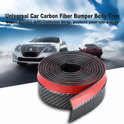 Car Bumper Anti-Collision Pad Carbon Fiber Pattern Line Lip Valance Skirt Mat • $35.90