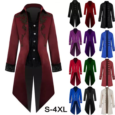 Steampunk Gothic Jacket Coats Tailcoat Halloween Masquerade Ball Party Costumes • $24.97