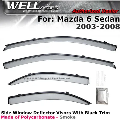 WELLvisors For Mazda 6 Sedan 2003-2008 Window Visors Wind Deflectors • $67.99