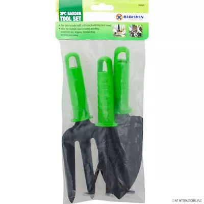 New Set Of 3 Garden Tools Cultivator Hand Fork Trowel Gardening Weeding Kit Home • £4.99