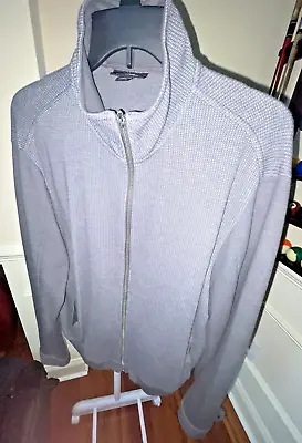Marc Anthony Mens Smart Mock Neck Long Sleeve Full Zip Sweater Jacket Gray Large • $24.90