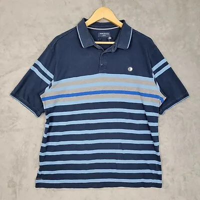 Manchester City Men's XL Blue Striped Short Sleeve Polo Shirt Premier League • $8.99