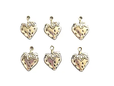 £1.75 • Buy Tibetan Silver Strawberry Charms  (Pack Of 6)