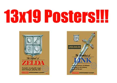 Zelda Legend Of Link II Adventure Video Game Poster 13x19 • $19.99