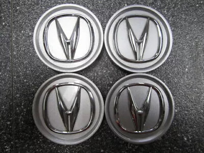 Acura Silver & Chrome OEM Center Caps With Lip  2.75  70mm - Set/4* • $20