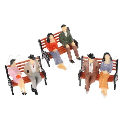 Fashion Model Plain People Sitting Scenery Layout 1:100 Scale HO Painted 100pcs • £4.63