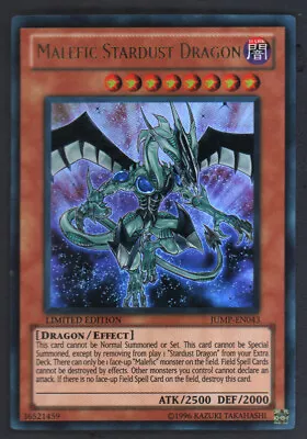 Yugioh Malefic Stardust Dragon - JUMP-EN043 - Ultra Rare - Limited Edition LP • $3.69