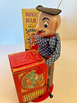 Vintage 1952 Mattel MUSIC MAKER MAN & JUMP-UP JOCKO Jack In The Box Toy • $57.20