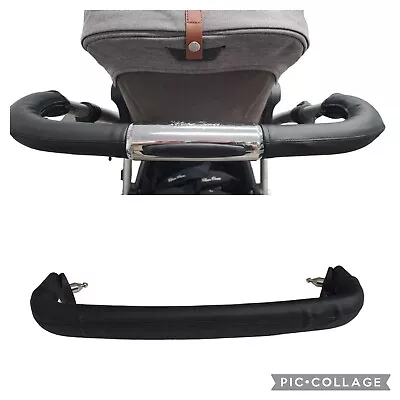 Silvercross WAVE Handle Bar & 1 Bumper Bar Covers Faux Leather Black COVERS ONLY • £23