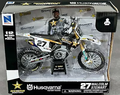 NewRay Rockstar Energy Husqvarna FC450 Malcolm Stewart #27 Dirt Bike 1:12 • $33.97