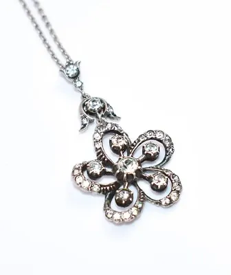 BEAUTIFUL! FRENCH ESTATE!! Belle Epoque Paste Stones 835 SILVER Pendant Necklace • $199.99