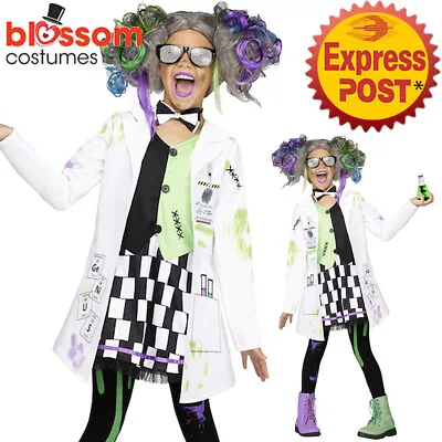 CK1256 Girls Mad Scientist Evil Doctor White Coat Lab Einstein Halloween Costume • $29.98