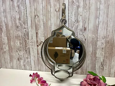 30% OFF Imperfect Silver Wall Mounted Sconce Candle Holder W Mirror 47CM • £27.99