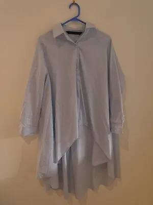 $20 • Buy Zara Asymmetric Shirt Light Blue XS