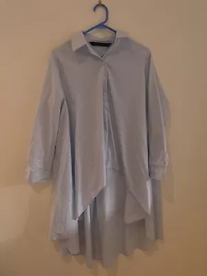 $20 • Buy Zara Asymmetric Shirt Light Blue XS