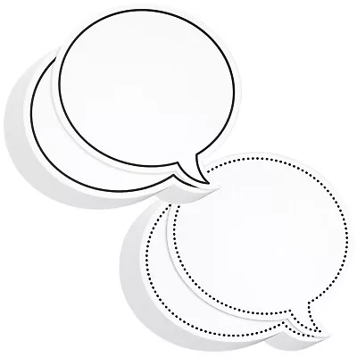 48 Pack Dry Erase Speech Bubble Cutouts Solid And Dotted Outline 9 X 8 Inch • $15.39