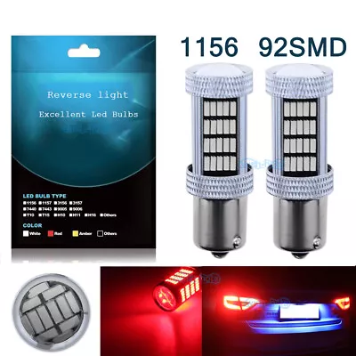 2Pcs Red 1156 LED 92smd-4014 Bulbs Car Brake Light Tail Stop Backup Lamp 1800LM • $14.99