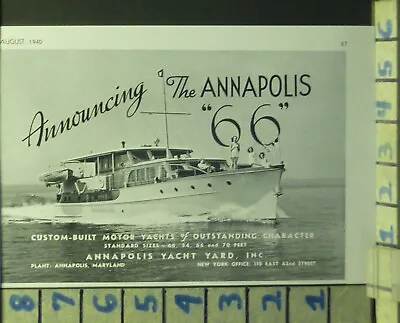 1940 Annapolis Custom Yacht Boat Nautical Watercraft Ship    Bd36 • $28.95