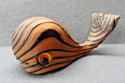 Witco Wooden Whale VTG MCM Tiki Burnt Wood 60s 70s Kitschy Art Figurine Figure • $34.98