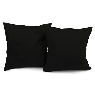 Microsuede Throw Pillows - Down Feather Filled - Modern Design Black - Set Of 2 • $39.95