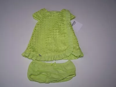 Mayoral Boutique Girls Dress/Bloomer Set Lace S/S Lime Green Size 0-1M NWT • $39.99
