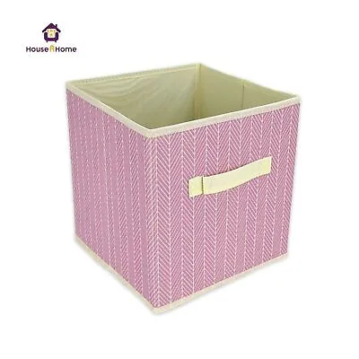 2PC Non-woven Canvas Storage Folding Box Collapsible Fabric Cube Cloth Basket  • £5.95