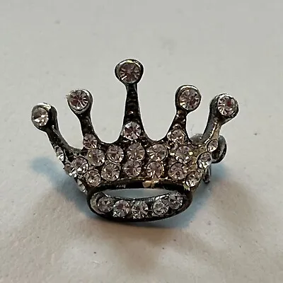 Vintage Rhinestone Crown Pin • $1.99
