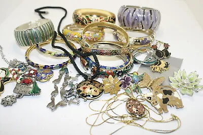 Vintage To Now Cloisonne Enamel Jewelry Lot All Wearable Various Sizes • $69.99