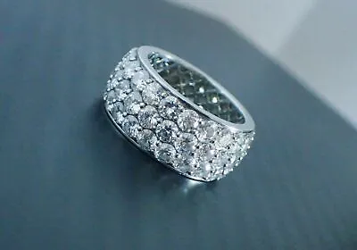 2.00Ct Round Cut Simulated Diamond Men's Wedding Band Ring 14k White Gold Finish • $138.49