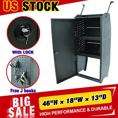 Steel Lockable Van Storage Cabinet 46  Tool Cabinet W/ Ajustable Shelves & Lock • $339.99