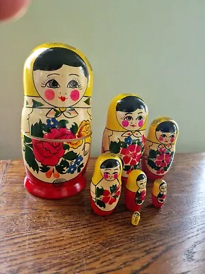 Matryoshka Russian Dolls Nesting Doll Hand Painted Wooden Set Of 7 99p Start • £5.50
