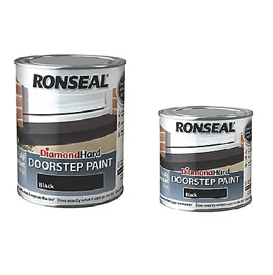 Ronseal Diamond Hard Doorstep Paint Hard Wearing Black - 2 Sizes 250ml & 750ml • £10.89