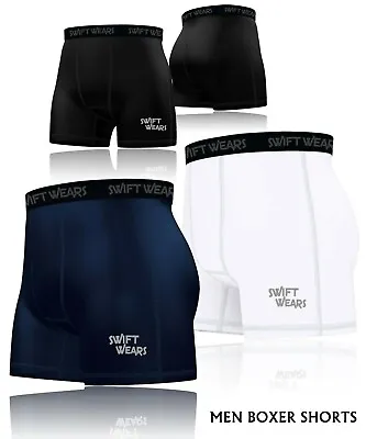 Swift Wears Mens Compression Boxer Shorts Sports Briefs Skin Tight Fit Gym Pants • £5.99