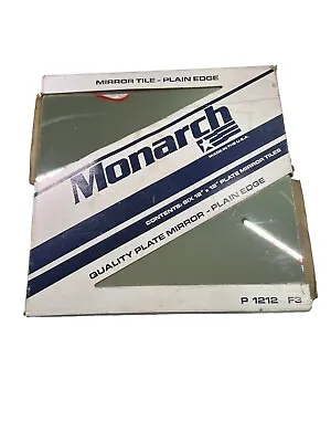 Vintage 70s Monarch Glass Mirror Wall Tiles Plain Edge 6-12 X 12 DIY Retro Decor • $29.74