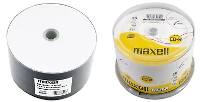 Maxell PRINTABLE CD-R 80 700MB 80min 52x 50 Pack Shrink Wrap/Spindle • £13.99