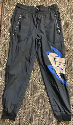 Nike Archive Windbreaker Retro 80's Women Joggers Pants Black 932097 010 • $67.70