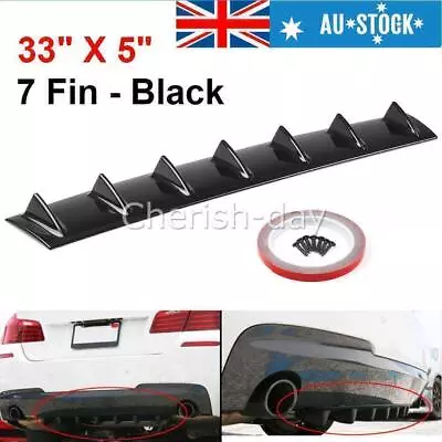 Universal Black 7 Shark Fins Car Rear Bumper Spoiler Wing Lip Diffuser Decor Z • $20.74