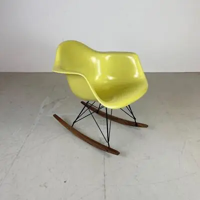 VINTAGE 1950s EAMES HERMAN MILLER RAR ROCKING CHAIR IN LEMON YELLOW #3816 • $1231.19