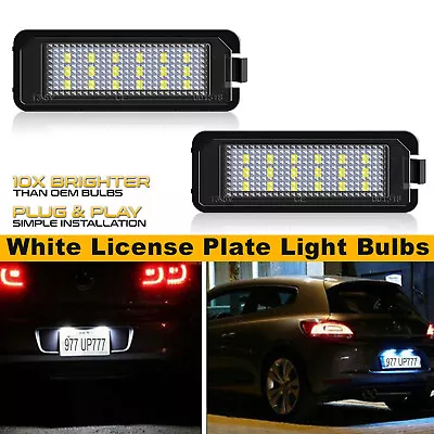 2X LED License Plate Light FOR Bentley Porsche Seat Skoda VW Golf Passat B6 CC • $16.99