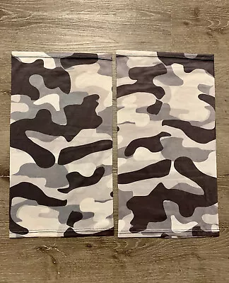 2 Pack Multi-Use Face Mask Tube Scarf Head  Neck Gaiter Black Gray White Camo • $11.59